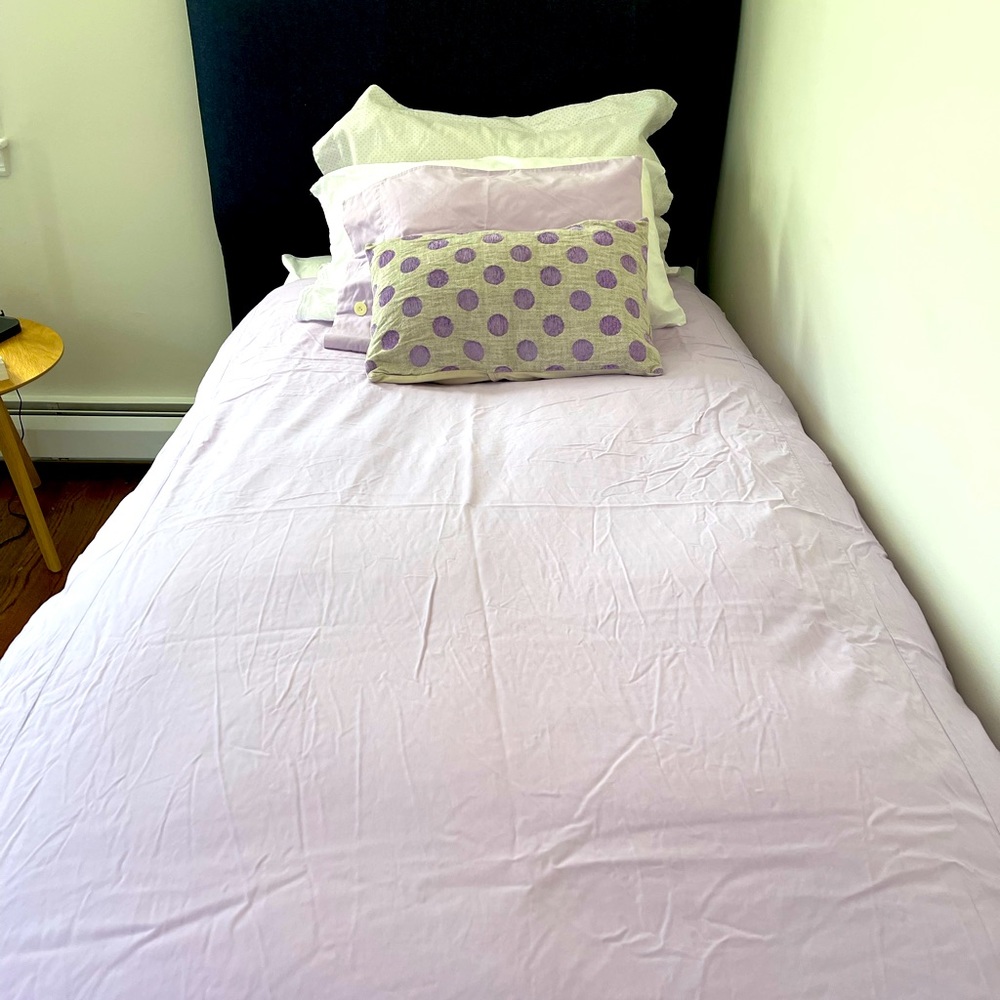 Twin size duvet cover set with sham and 2 decorative pillow cases